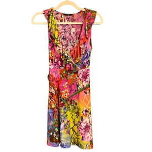 Janette John 3:16‎ Brightly Colored Floral Sleeveless Dress Size Small (Sm)